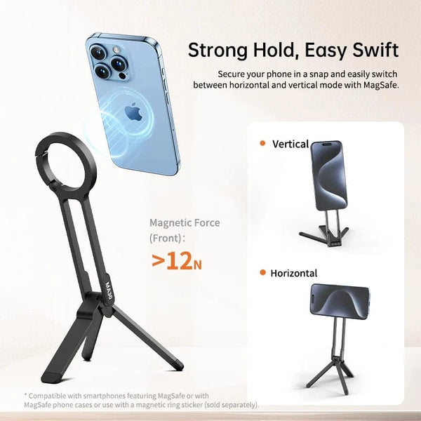 SearchFindOrder Black Dual-Sided Magnetic Phone Tripod