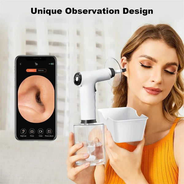 SearchFindOrder Black Electric Ear Wax Removal Kit with Soft Spray Safe and Effective Ear Cleaner with 4 Pressure Settings for Ear Wax Irrigation Tool