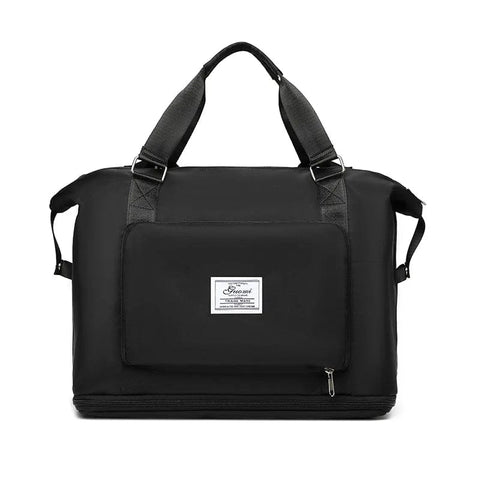 SearchFindOrder black Large Capacity Folding Waterproof Travel Shoulder Bag