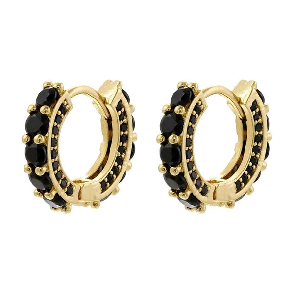 SearchFindOrder Black Round Earrings