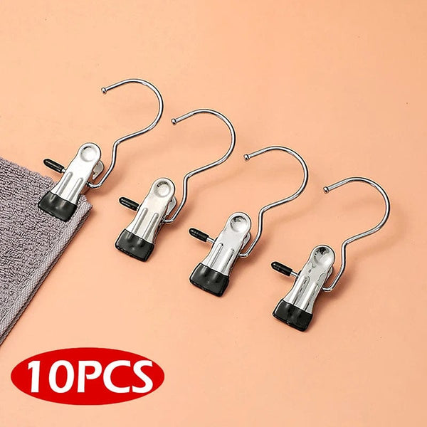 SearchFindOrder black Stainless Steel 10 Pack Versatile Laundry Clips