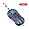 SearchFindOrder Black-Type-C / China Portable 1500mAh Compact Power Bank Keychain Charger for iPhone & Samsung