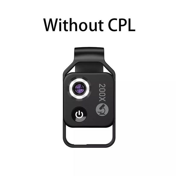 SearchFindOrder Black without CPL 200X Microscope Lens with CPL Mobile LED Guide Lightfor iPhone & Samsung