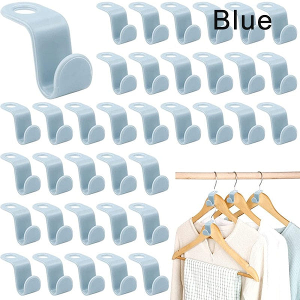 SearchFindOrder Blue / 10Pcs 10/5Pcs Closet Space-Saving Hanger Hooks: Wardrobe Organizer Clips