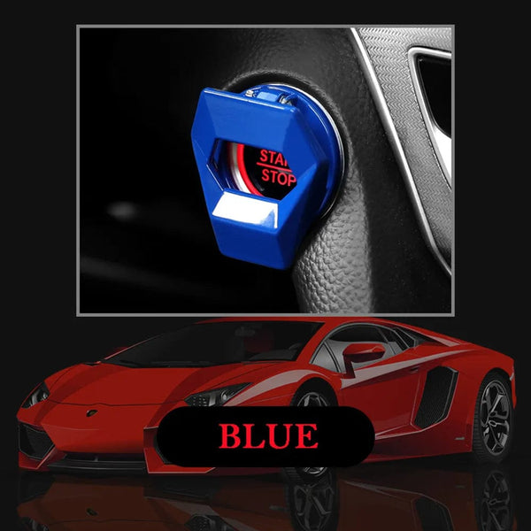 SearchFindOrder blue Vehicle Start-Stop Button Decorative Cover – Elevate Your Car Interior with Style