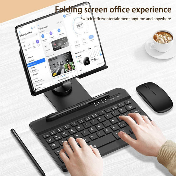 SearchFindOrder Bluetooth Keyboard and Mouse with Rotating Folding Stand for Samsung Galaxy Z Fold 4/3/2, iPad Tablet