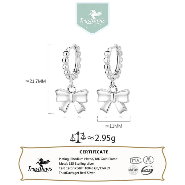 SearchFindOrder Bowknot Pendant Hoop Earrings