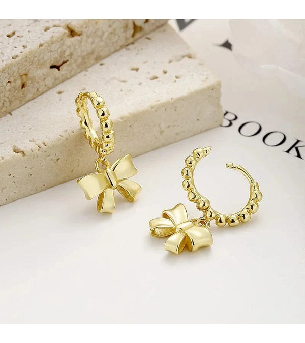SearchFindOrder Bowknot Pendant Hoop Earrings