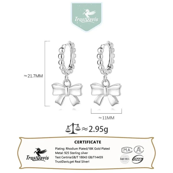 SearchFindOrder Bowknot Pendant Hoop Earrings
