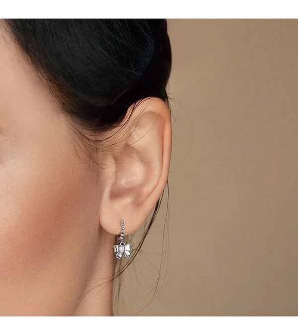SearchFindOrder Bowknot Pendant Hoop Earrings