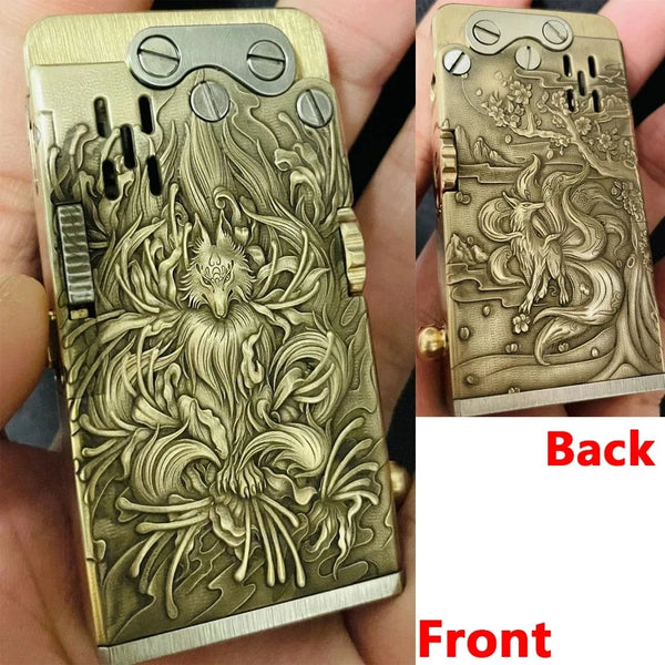 SearchFindOrder brass 4 Handmade Brass Mechanical Gasoline Lighter