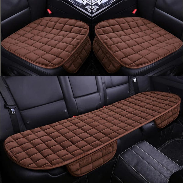 SearchFindOrder Brown 3pcs Cozy Guard Vehicle Comfort Covers