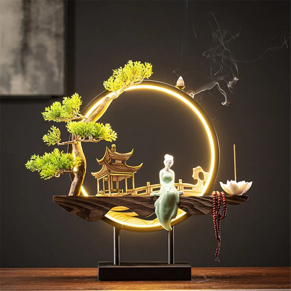 SearchFindOrder C-2 Lumina Flow Ceramic Incense Burner Night-Time Elegance & Decor Delight for Your Space