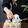 SearchFindOrder Charming Panda Tea Ensemble A Travel-Ready Ceramic Tea Set