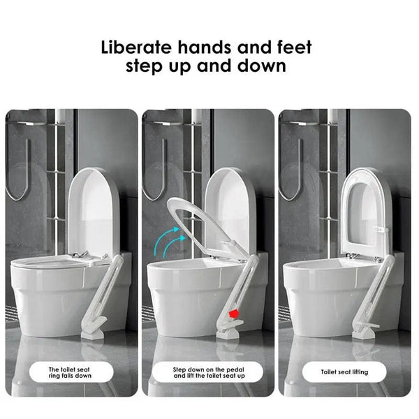 SearchFindOrder CHINA / WHITE Foot Pedal Touch Free Toilet Lid Lifter