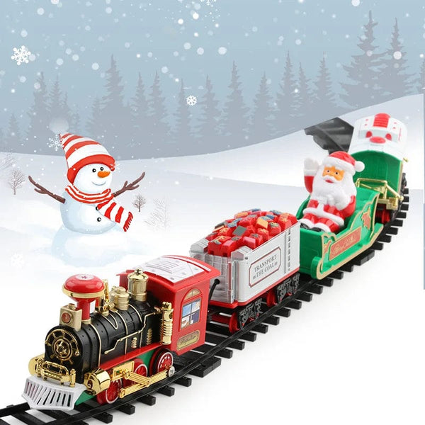 SearchFindOrder Christmas Rail Car Christmas Tree Train Electric Sound and Light Track Car