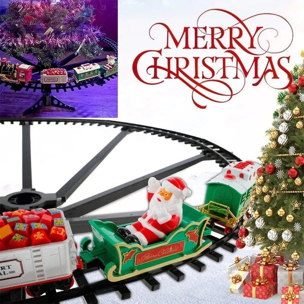 SearchFindOrder Christmas Rail Car Christmas Tree Train Electric Sound and Light Track Car
