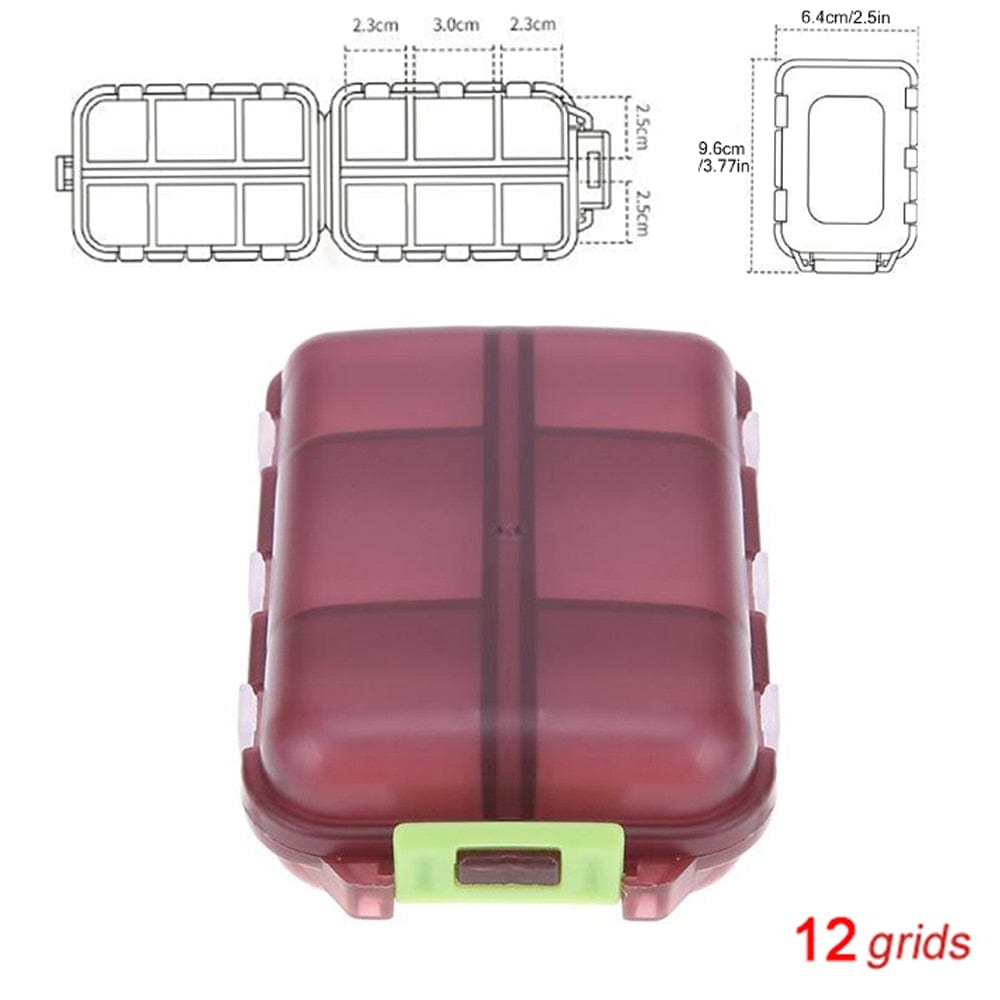 Portable Pill Organizer, Moisture-Proof Travel 12 Compartment Dispense–  SearchFindOrder