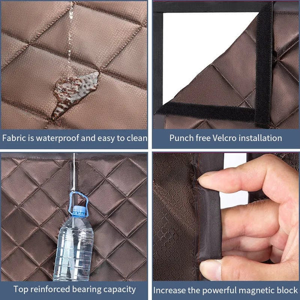 SearchFindOrder Coldproof Cotton Door Screen with a Transparent Window, Waterproof Magnetic Screen Door