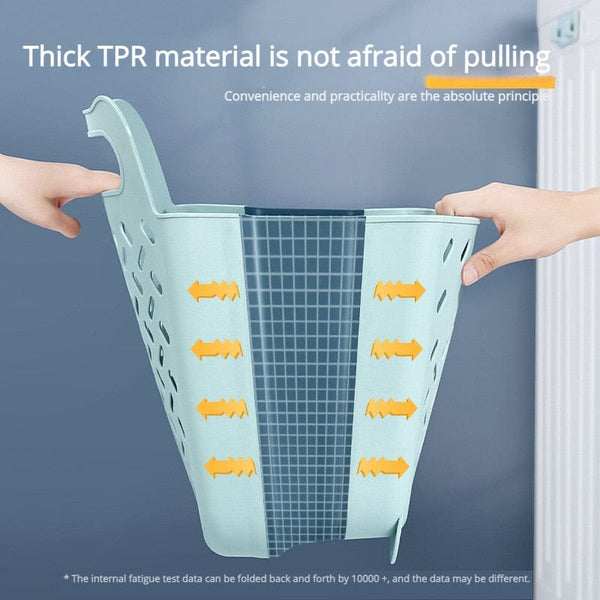 SearchFindOrder Collapsible Hanging Laundry Basket with Handle Storage Organization Dirty Clothes Basket