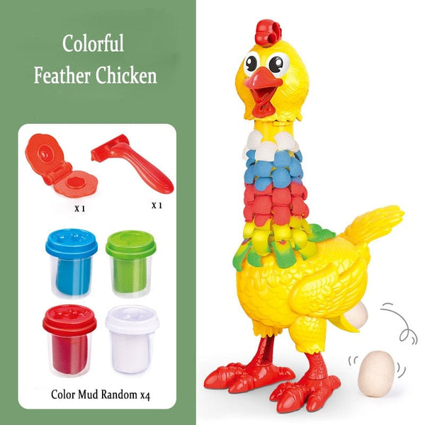 SearchFindOrder Colorful Feather Chicken Family Clay Mold Kit
