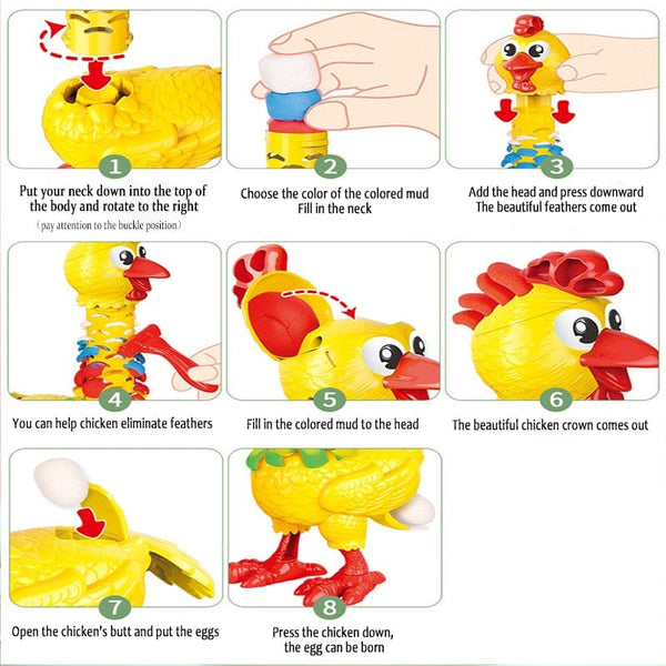 SearchFindOrder Colorful Feather Chicken Family Clay Mold Kit