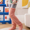 SearchFindOrder Coral Pink 90cm / One Size Fuzzy High Over Knee Socks