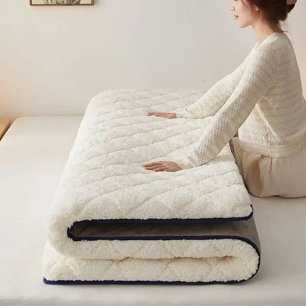SearchFindOrder Cozy Deluxe Winter Thickened Warm Lamb Plush Dormitory Mattress