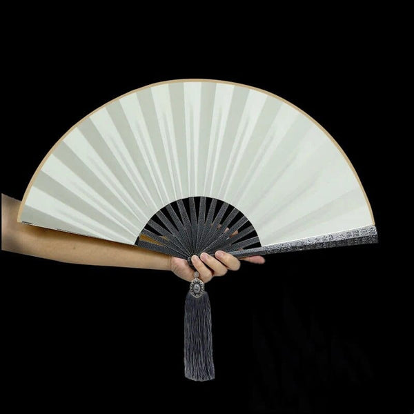 SearchFindOrder cream / Ribs Pattern A Silk Steel Self-Defense Fan Elegant Kung Fu Mastery and Artful Craftsmanship