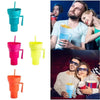 SearchFindOrder Creative 2-in-1 Popcorn Snack and Beverage Cup with Straw and Handle