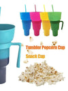 SearchFindOrder Creative 2-in-1 Popcorn Snack and Beverage Cup with Straw and Handle
