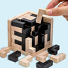 SearchFindOrder Creative 3D Wooden PuzzleInterlocking Cube Brain Teaser and Early Learning Educational Toy for Kids