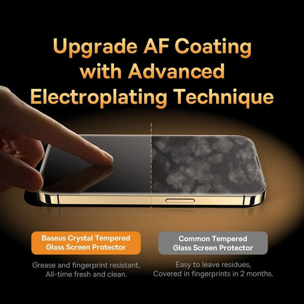 SearchFindOrder Crystal HD Tempered Glass Screen Protector for Ultimate Protection with Anti-Peeping Technology for iPhone 14/13/12/11 Pro Max