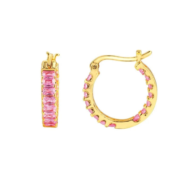SearchFindOrder Crystal Round Hoop Earrings