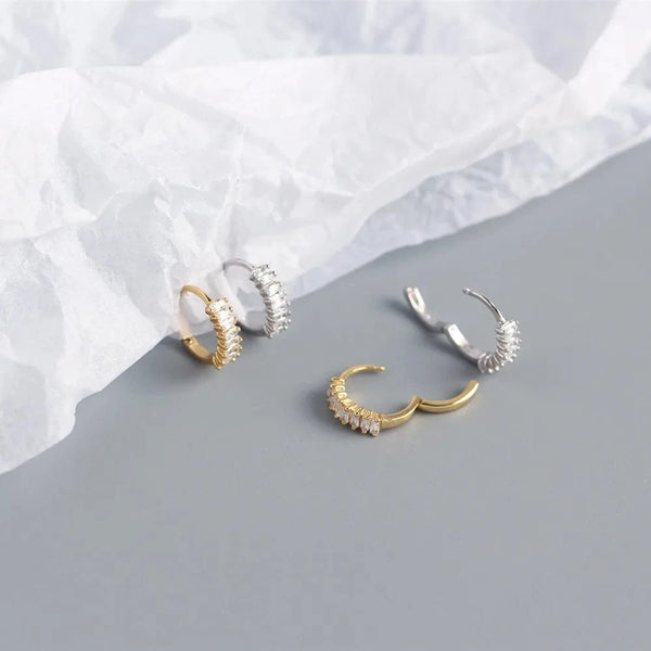 SearchFindOrder Crystal Round Hoop Earrings