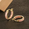 SearchFindOrder Crystal Round Hoop Earrings