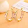SearchFindOrder Crystal Round Hoop Earrings
