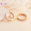 SearchFindOrder Crystal Round Hoop Earrings