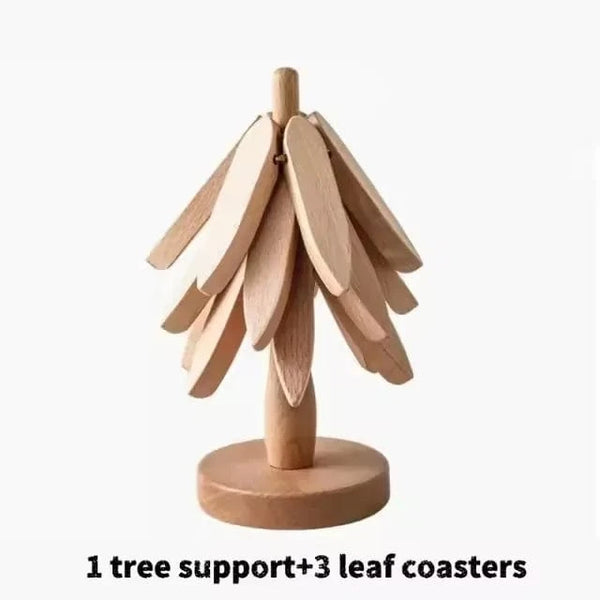 SearchFindOrder Dark Brown / 22.5 10CM Tree Design Stand Wooden Trivets