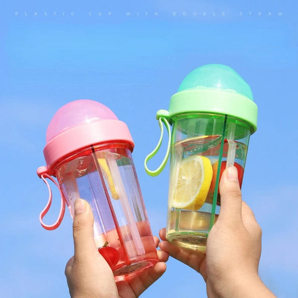SearchFindOrder Double Straw Water Bottle