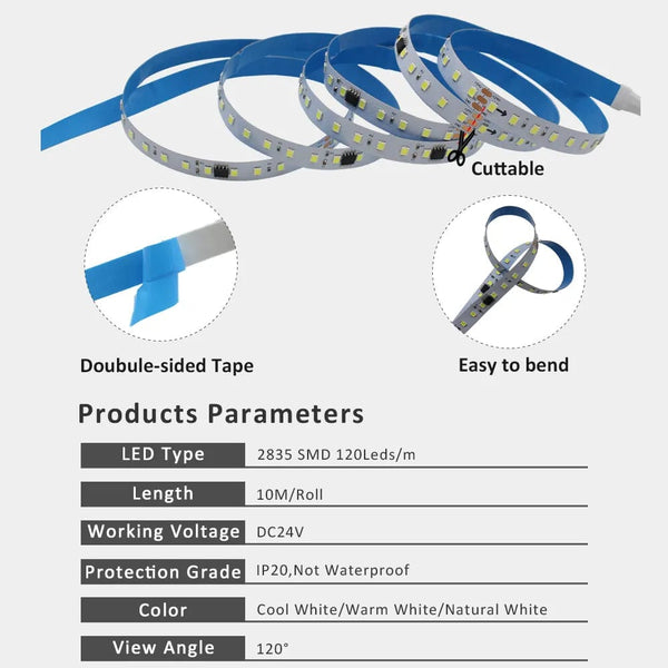 SearchFindOrder Dynamic Flow Wireless LED Strip Kit 10M/15M 24V DC, WS2811 2835SMD, 120Leds/M, IP30