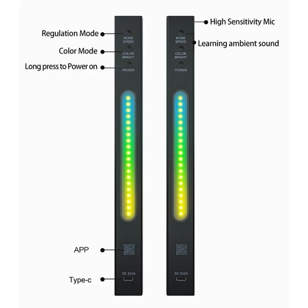 SearchFindOrder Dynamic Sync RGB Ambience3D Double-Sided LED Lights for Immersive Gaming, Car, and TV Decor