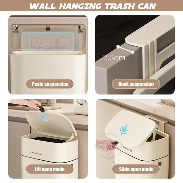 SearchFindOrder Eco Space 10L Cabinet Door Trash Companion Wall-Mounted Kitchen Bin with Lid