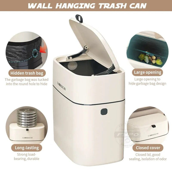 SearchFindOrder Eco Space 10L Cabinet Door Trash Companion Wall-Mounted Kitchen Bin with Lid