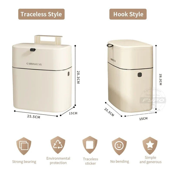 SearchFindOrder Eco Space 10L Cabinet Door Trash Companion Wall-Mounted Kitchen Bin with Lid