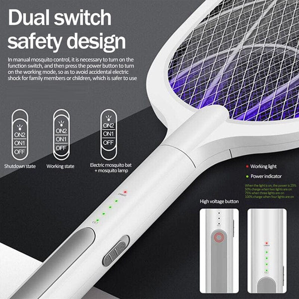 SearchFindOrder Electro Buzz Pro 3000V Rechargeable Mosquito Zapper and Insect Swatter