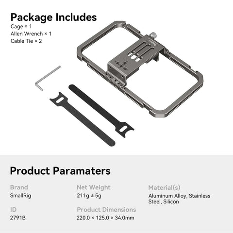 SearchFindOrder Expandable Smartphone Cage with Foldable Handles and Wireless Control for iPhone 14/13/12