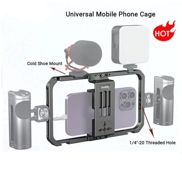 SearchFindOrder Expandable Smartphone Cage with Foldable Handles and Wireless Control for iPhone 14/13/12