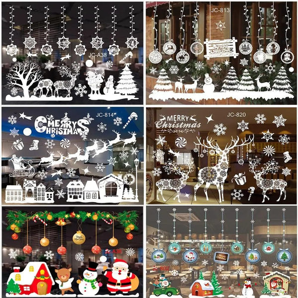 SearchFindOrder Festive Elegance 2023 Holiday Window Decals Christmas Cheer & New Year Joy Decor Set