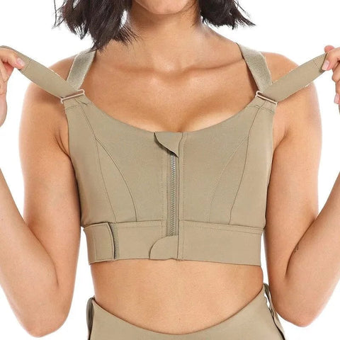 SearchFindOrder Fit Zip Flex Sports Bra Full Coverage, High Impact, and Adjustable Comfort